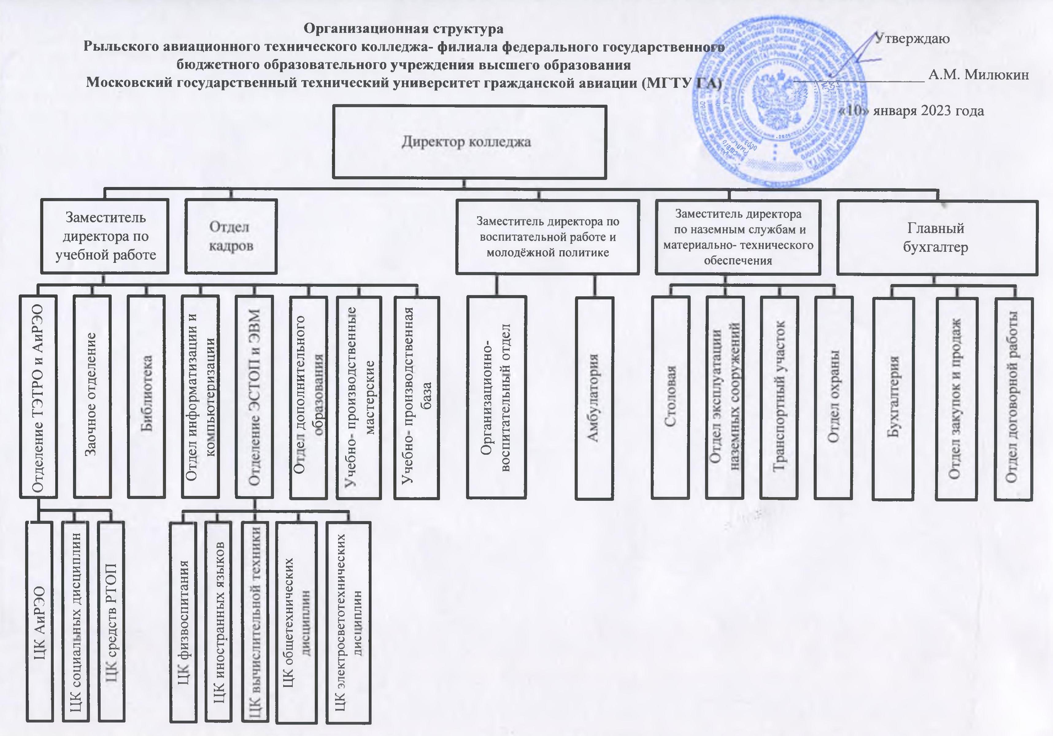 Структура управления в колледже схема